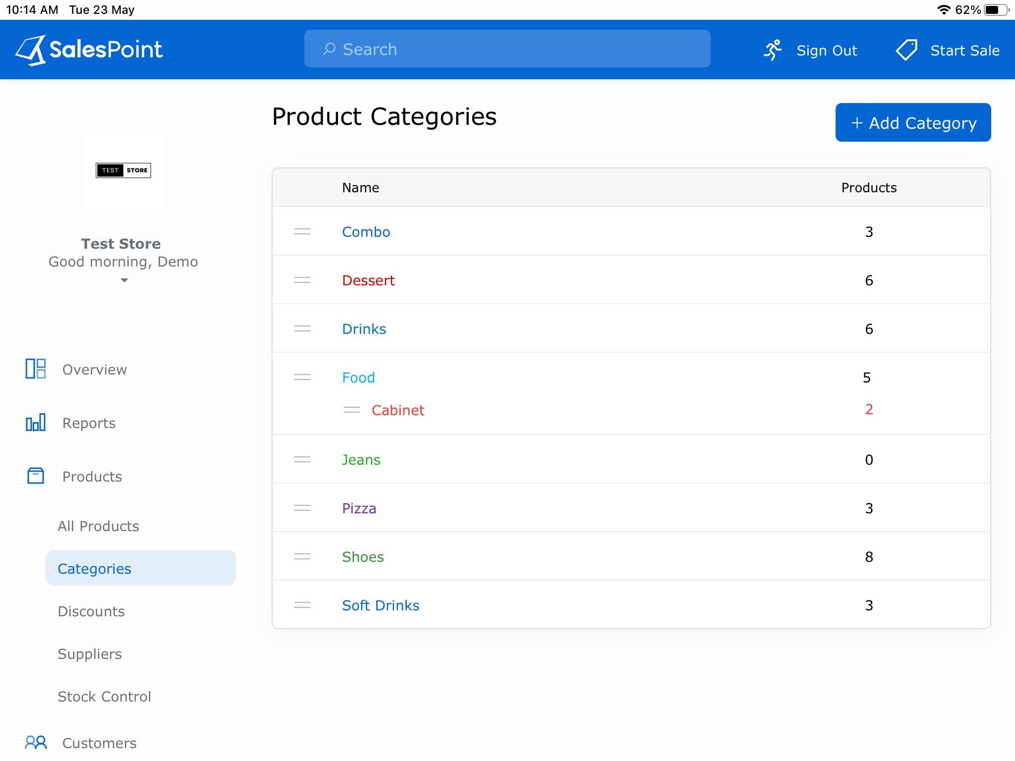 Products iOS Screenshot
