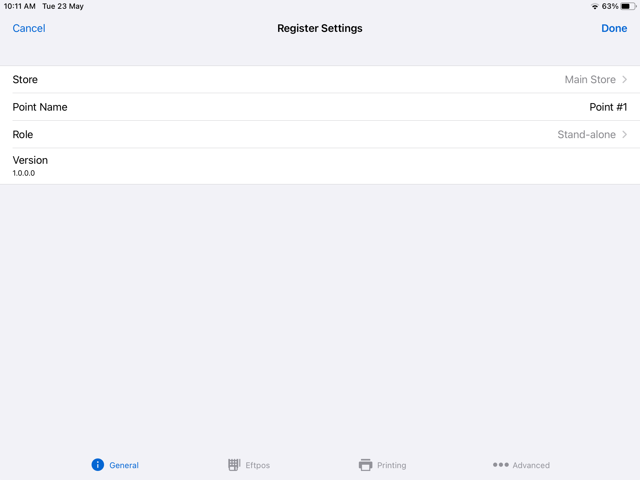 Register Hardware Setup iOS Screenshot